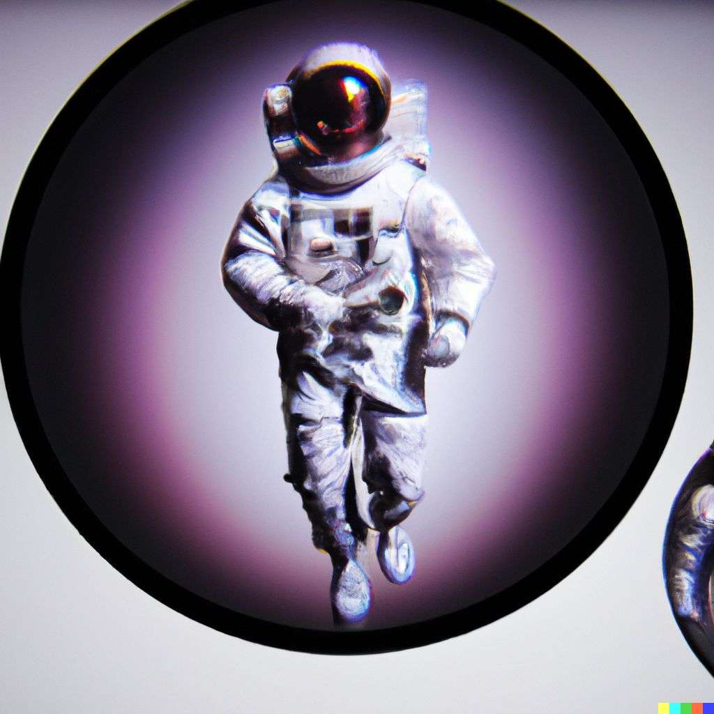 an astronaut, refraction